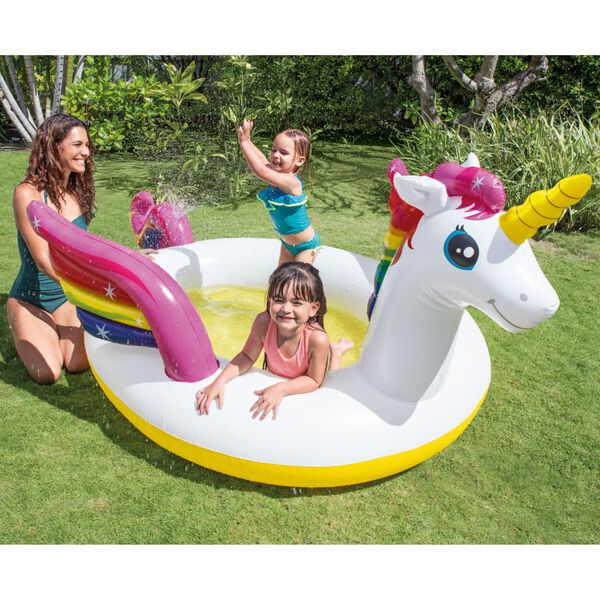 Intex Piscina con Spruzzo Unicorn 272x193x104 cm