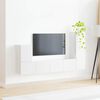 vidaXL Set mobile TV 3 pcs Bianco Lucido Legno multistrato