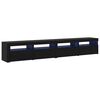 vidaXL Set mobile TV 3 pz Rovere Nero Legno ingegnerizzato