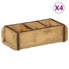 vidaXL Vassoio 4 pcs Marrone 30 x 14 x 9 cm Legno Recuperato Massello