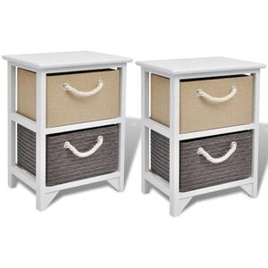 vidaXL Comodini 2 pz in Legno