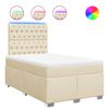 vidaXL Giroletto a Molle con Materasso Crema 120x200 cm in Tessuto