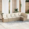 vidaXL Set Divano da Giardino con cuscino 6 pcs Beige polyrattan