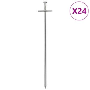 vidaXL Picchetti per Tenda 24 pz 23 cm &Oslash;6 mm in Acciaio Zincato