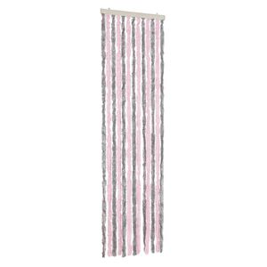 vidaXL Tenda Antimosche Grigio Argento e Rosa 56x185 cm in Ciniglia