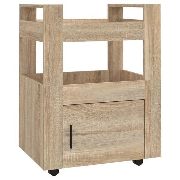 vidaXL Carrello da Cucina rovere sonoma 60x45x80 cm Legno Multistrato
