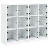 vidaXL Libreria con Ante Bianca 136x37x109 cm in Legno Multistrato