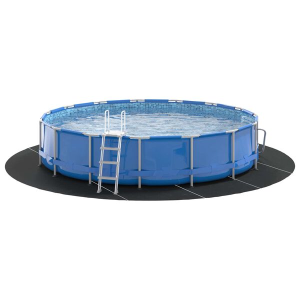 vidaXL Telo per Fondo Piscina Nero &Oslash; 610 cm Tessuto Non Tessuto