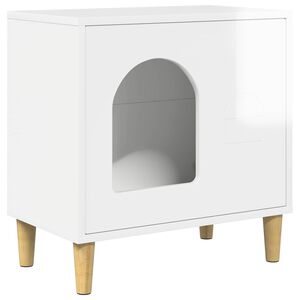 vidaXL Casa per Gatti Bianco Lucido 51 x 30 x 52 cm Legno multistrato