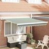 vidaXL Tenda Retrattile Verde e Bianco 300 x 250 cm Tessuto e Metallo