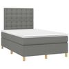 vidaXL Letto a Molle Materasso e LED Grigio Scuro 120x190cm in Tessuto