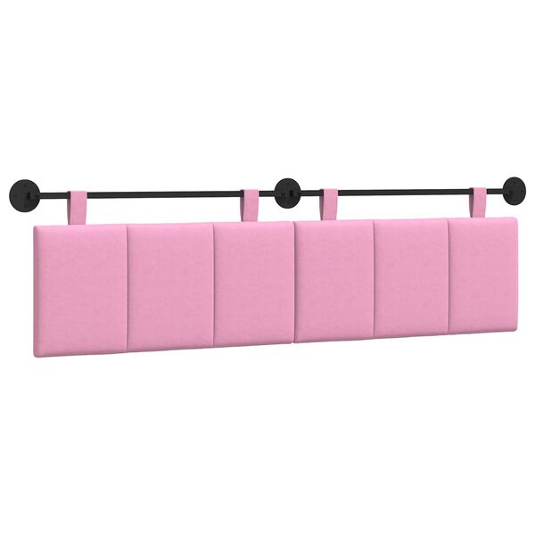 vidaXL Testata appesa Montaggio a parete Rosa 190 x 55 x 5 cm Tessuto