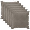vidaXL Federa 6 pcs HOUTEN Grigio Chiaro 60 x 60 cm Velluto