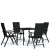 vidaXL Set da Pranzo da Giardino 5 pz Nero