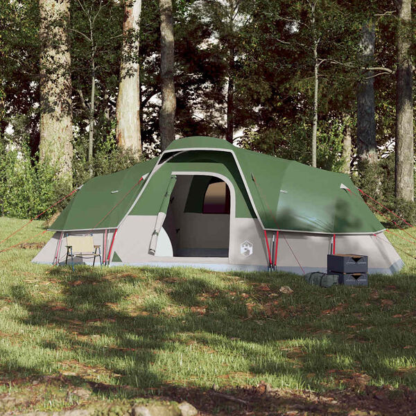 vidaXL Tenda Familiare a Cupola per 11 Persone Verde Impermeabile