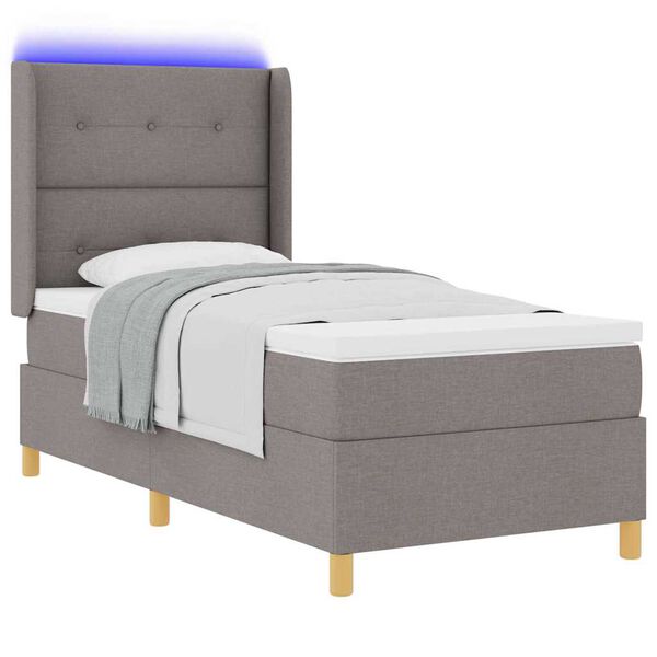 vidaXL Letto a molle con materasso con led Talpa 90 x 190 cm Tessuto