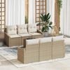 vidaXL Set di divani con cuscino 7 pcs Beige e Crema polyrattan