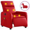 vidaXL Poltrona Massaggio Elettrica Reclinabile Rosso Similpelle