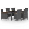 vidaXL Set da Giardino 7 pz con Cuscini in Polyrattan Nero e Grigio