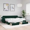 vidaXL Divano Letto Estraibile Cassetti Verde Scuro 80x200cm Velluto
