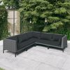 vidaXL Divani da Giardino 5 pz con Cuscini in Polyrattan Grigio Scuro