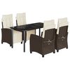 vidaXL Set da Pranzo da Giardino 5pz con Cuscini in Polyrattan Marrone