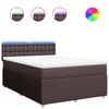 vidaXL Giroletto a Molle con Materasso Marrone Scuro 160x200cm Tessuto