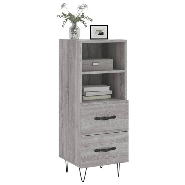 vidaXL Credenza Grigio Sonoma 34,5x34x90 cm in Legno Multistrato