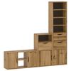 vidaXL Mobile TV 4 pz con Contenitore ODDA in Legno Massello di Pino