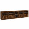 vidaXL Credenza con Luci LED Rovere Fumo 283x37x67 cm