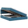 vidaXL Letto con contenitore LED e materasso Blu Scuro 180 x 200 cm