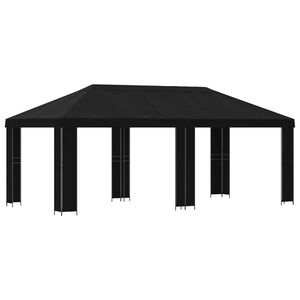 vidaXL Gazebo da giardino 6 x 3 m Nero Poliestere e Acciaio 190 gsm
