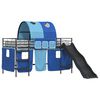vidaXL Letto a castello per bambini con tende Nero e Blu 100 x 200 cm