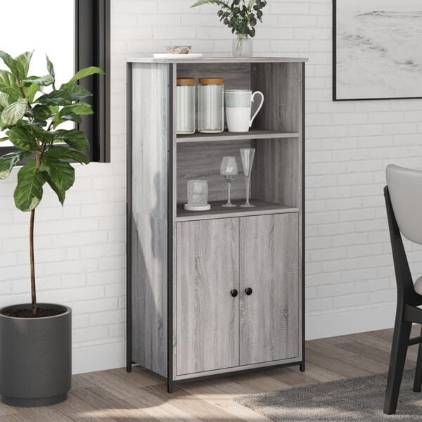 vidaXL Credenza Grigio Sonoma 62x36x121,5 cm in Legno Multistrato