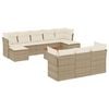 vidaXL Set Divani da Giardino 11 pz con Cuscini Beige in Polyrattan