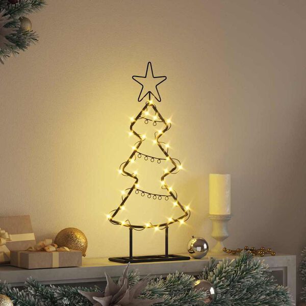 vidaXL Albero di Natale in metallo con supporto Nero 60 cm Acciaio