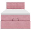 vidaXL Struttura Letto Pouf con Materasso Rosa 100x200 cm Velluto