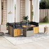 vidaXL Set Divani da Giardino 7 pz con Cuscini Grigio in Polyrattan