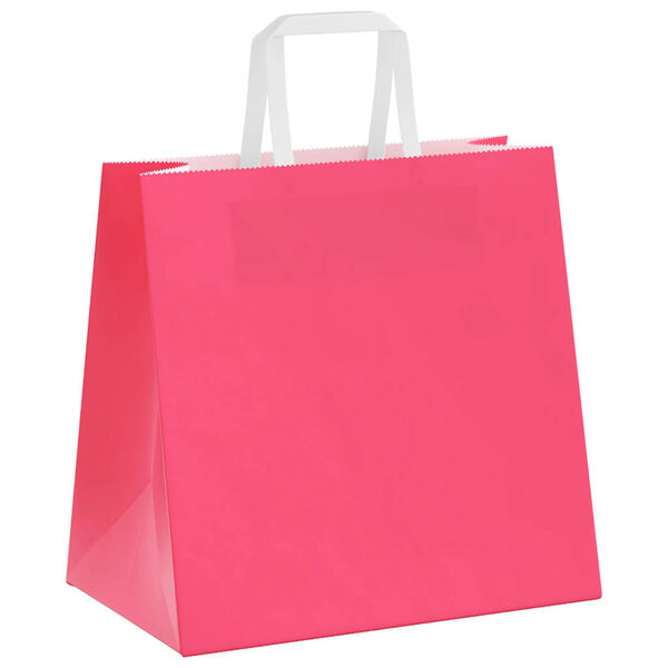 vidaXL Sacchetti di Carta 50 pz con Manici Rosa 26x17x25 cm