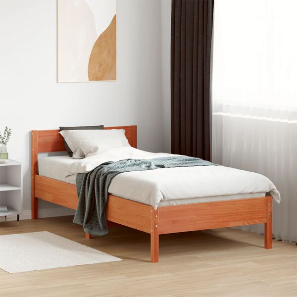 vidaXL Letto senza Materasso Marrone Cera 100x200 cm in Legno di Pino