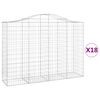 vidaXL Cesti Gabbioni ad Arco 18 pz 200x50x140/160 cm Ferro Zincato