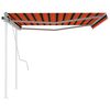vidaXL Tenda da Sole Retrattile Manuale Pali 4,5x3,5 m Arancio Marrone
