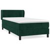 vidaXL Giroletto a Molle con Materasso Verde Scuro 90x190 cm Velluto