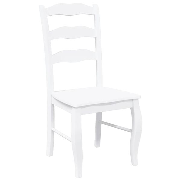 vidaXL Sedie da Pranzo 2 pz Bianche in Legno Massello di Hevea