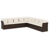 vidaXL Set Divani da Giardino 9pz con Cuscini Marrone in Polyrattan