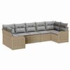vidaXL Set Divano da Giardino 7 pz beige e grigio chiaro Poly Rattan