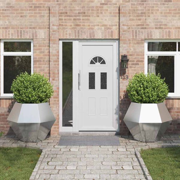 vidaXL Fioriera 2 pcs Argento 100 x 100 x 80 cm Acciaio inossidabile