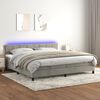 vidaXL Letto a Molle con Materasso e LED Grigio Chiaro 200x200 cm Velluto