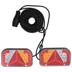 vidaXL Luci Rimorchio 2 pz Rosso 24x5x14,5 cm 12V Lampadina LED