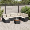 vidaXL Set Divano da Giardino con cuscino 9 pcs Nero polyrattan